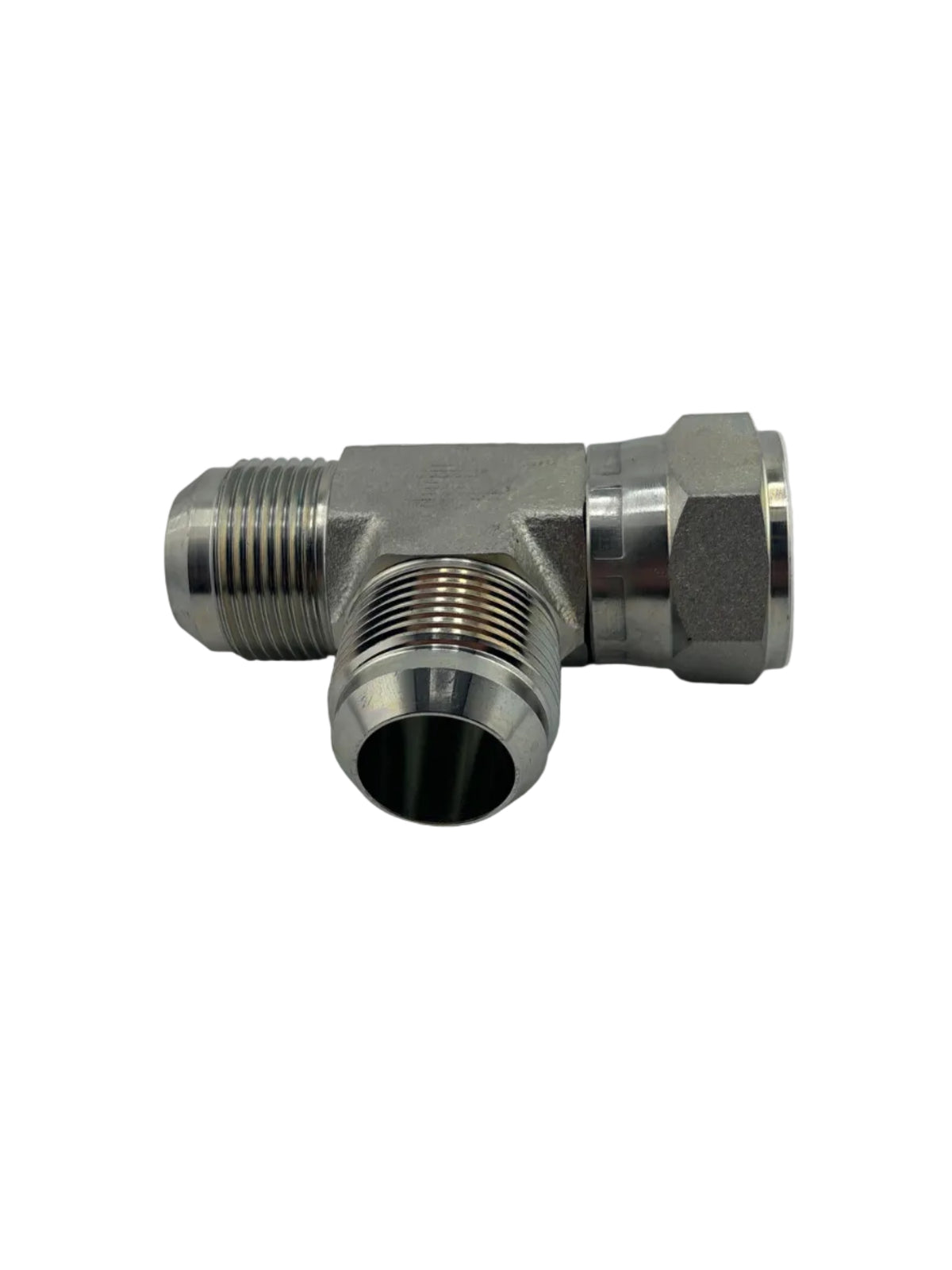 Tompkins 6602 Series JIC 37° Flare Swivel Run Tee Hydraulic Adapter