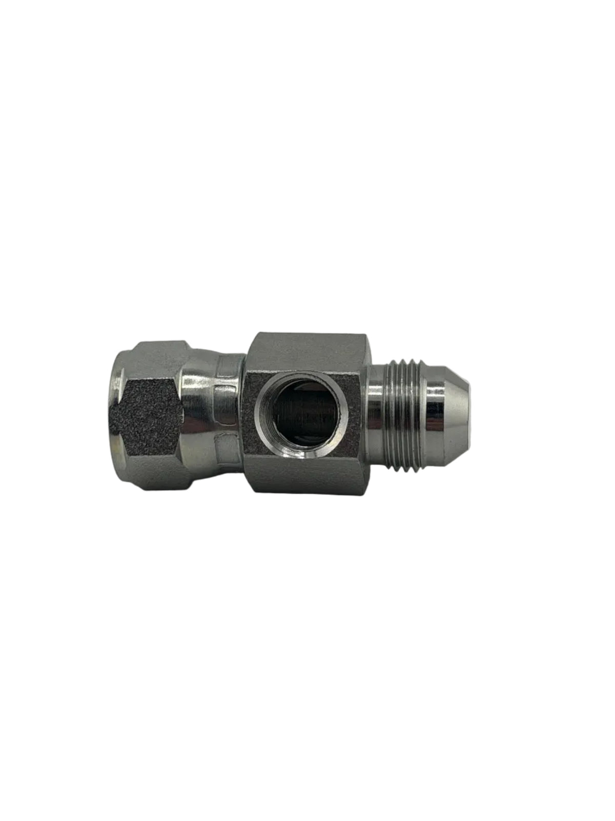 Tompkins Gauge Port - JIC 37° Flare to JIC Swivel with -04 FP Port Hydraulic Adapter