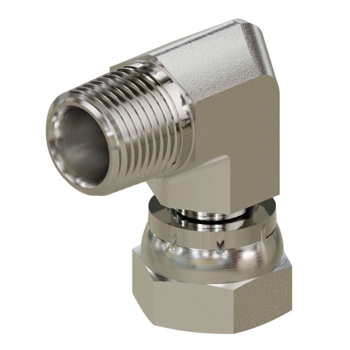 Tompkins 1501 Series Pipe Thread to Pipe Swivel Elbow 90° Hydraulic Adapter