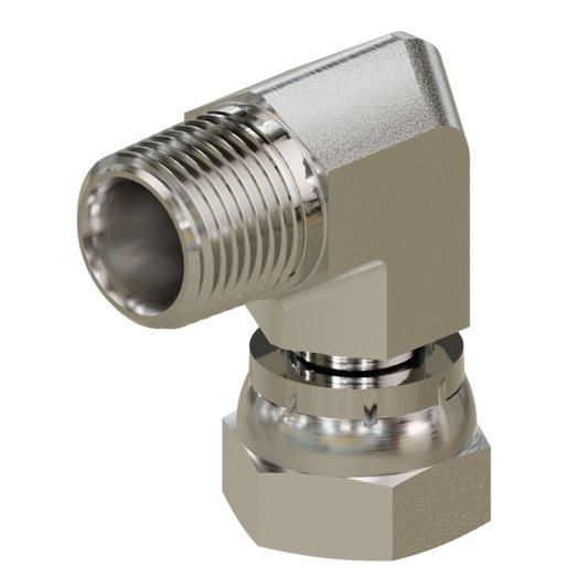 Tompkins 1501 Series Pipe Thread to Pipe Swivel Elbow 90° Hydraulic Adapter
