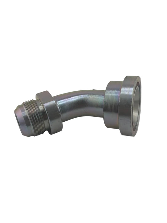 Tompkins 6847 Series JIC 37° Flare to No-Braze Hydraulic Flange Elbow 45° - Code 62