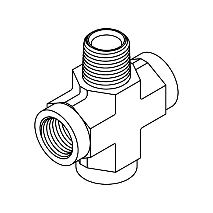 Tompkins Pipe Thread Cross Hydraulic Adapter (5655 Series)