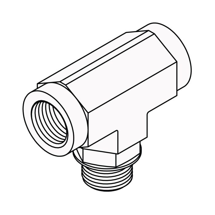 Tompkins 6855 Series Pipe Thread to O-Ring Branch Tee Hydraulic Adapter