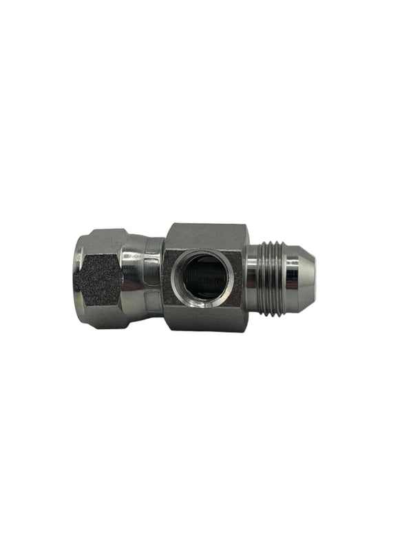 Tompkins Gauge Port - JIC 37° Flare to JIC Swivel with -04 FP Port Hydraulic Adapter