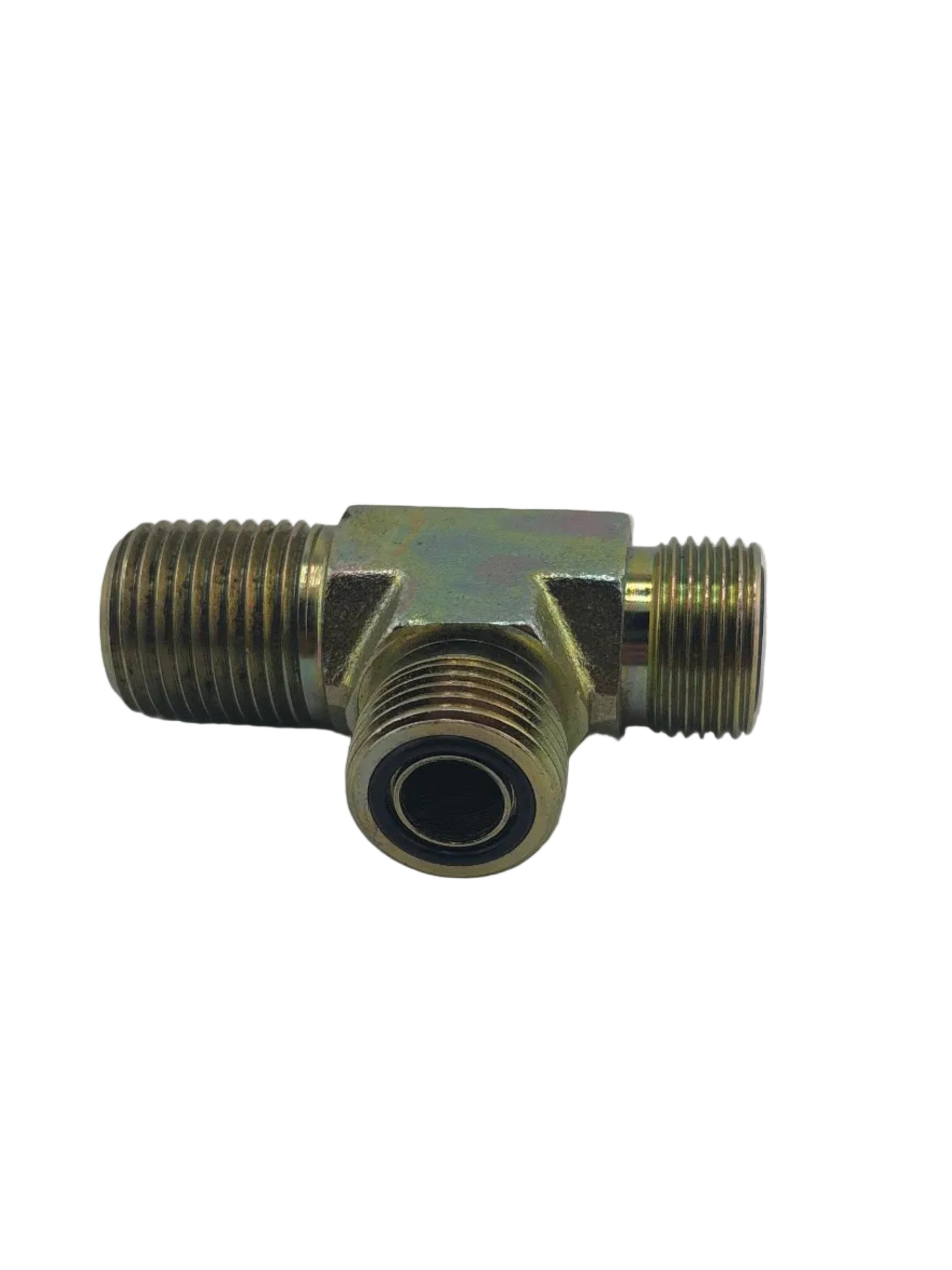 Tompkins FF2605 Series ORFS O-Ring Face Seal to Pipe Thread Run Tee Hydraulic Adapter