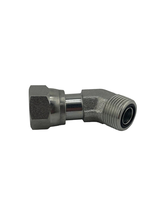 Tompkins FF6502 Series ORFS O-Ring Face Seal to ORFS Swivel Elbow 45° Hydraulic Adapter