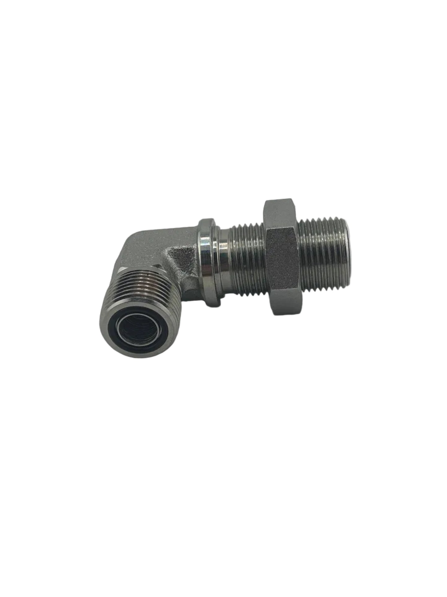 Tompkins FF2701-LN Series ORFS O-Ring Face Seal Bulkhead Union 90° with Hydraulic Locknut