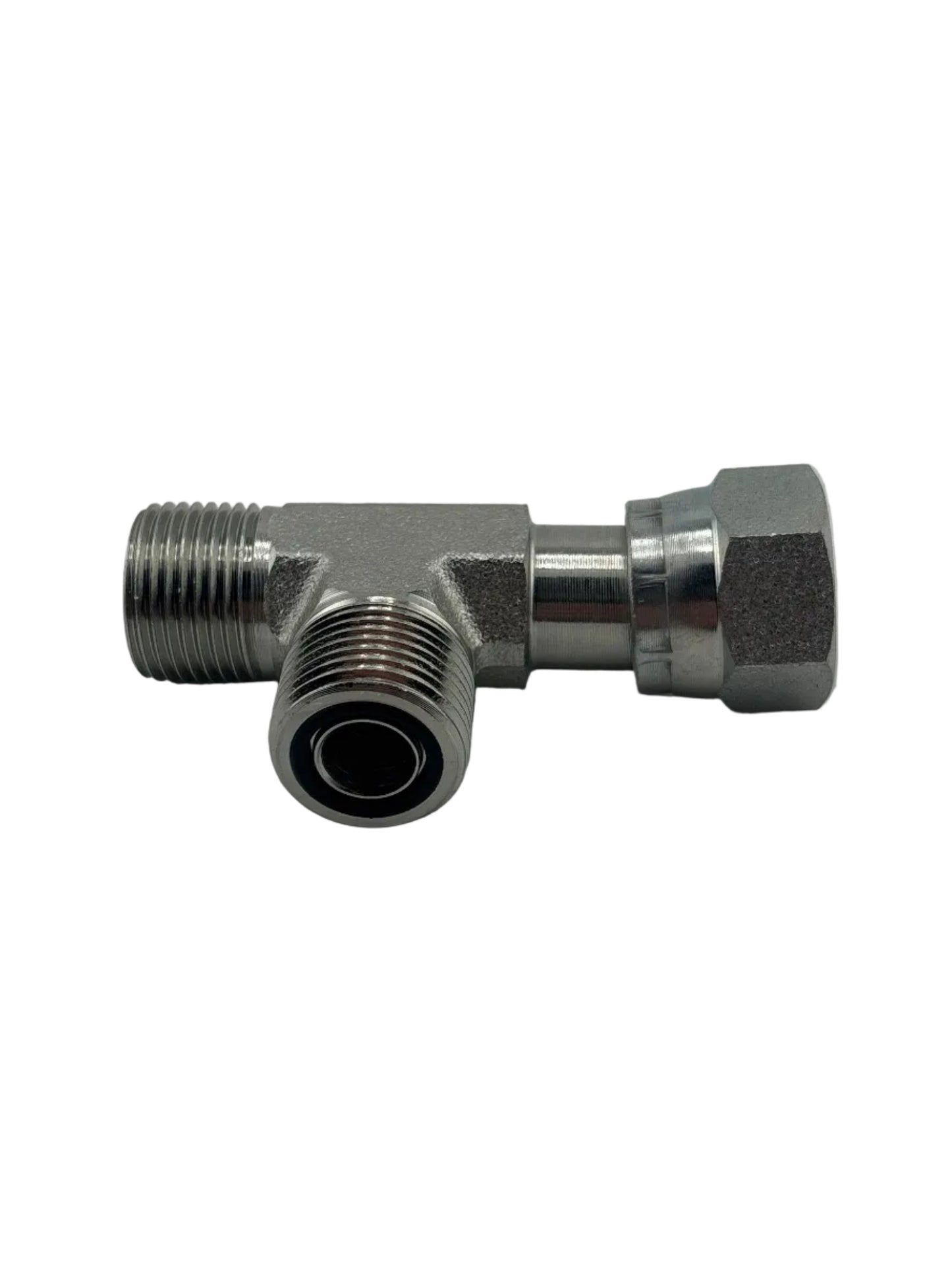 Tompkins FF6602 Series ORFS O-Ring Face Seal to ORFS Swivel Run Tee Hydraulic Adapter