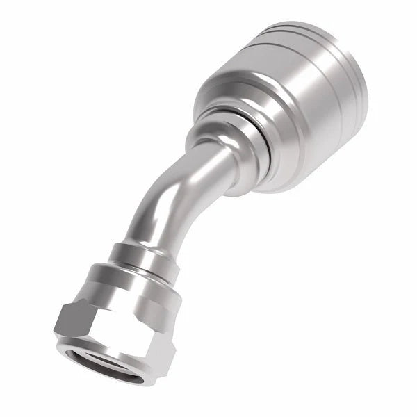 Danfoss Weatherhead Female British Pipe Parallel 45° Braided Hydraulic Hose Crimp Fitting