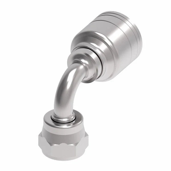 Danfoss Weatherhead Female British Pipe Parallel 90° Braided Hydraulic Hose Crimp Fitting