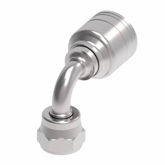Danfoss Weatherhead Female British Pipe Parallel 90° Braided Hydraulic Hose Crimp Fitting