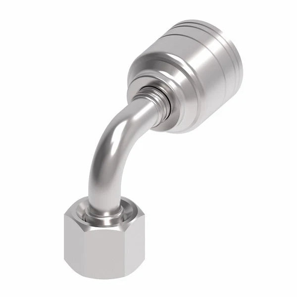 Danfoss Weatherhead Female German Light Duty 90° Braided Hydraulic Hose Crimp Fitting