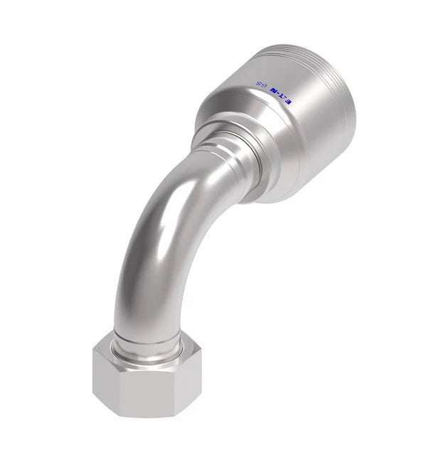Danfoss Weatherhead Female O-Ring Face Seal 90° 6-Wire Hydraulic Hose Crimp Fitting