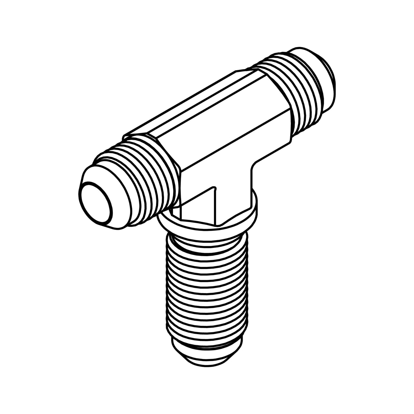 Tompkins 2703 Series JIC 37° Flare Bulkhead Union Branch Tee Hydraulic Adapter