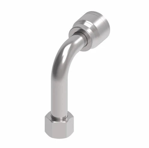 Danfoss Weatherhead Female JIC 90° Long Drop 2-Wire Hose Crimp on Hydraulic Hose Crimp Fitting