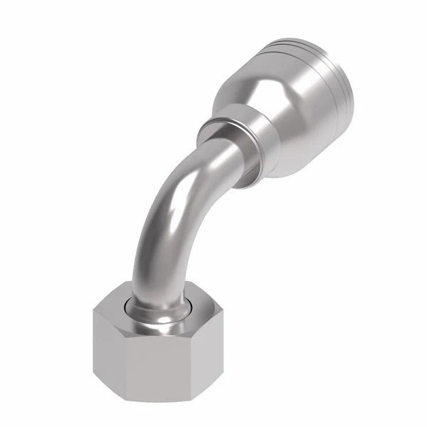 Danfoss Weatherhead Female German Heavy 90° Braided Hydraulic Hose Crimp Fitting